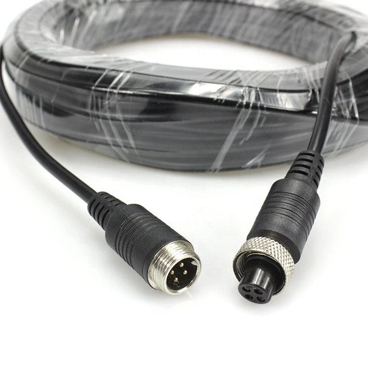 M12 Aviation 4pin Connector Cable for Camera Truck Used M12 4pin Waterproof Extension Cable for CCTV 16m