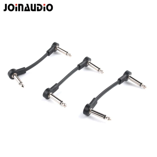 Cable de conexión de Audio para instrumentos de guitarra, conector de ángulo recto Mono Ts de 6,35mm para efectos de pedalera