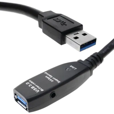 Cable de extensión USB3.0 A macho a hembra alimentado 30 m