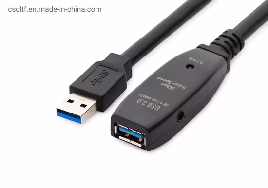 Cable de extensión de repetidor activo USB 3,0 de alta potencia, 5 metros/16 pies, tipo resistente